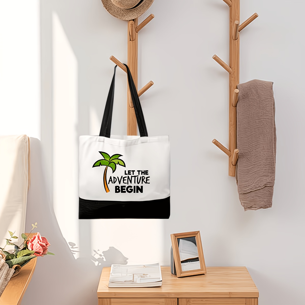 TEMU Pack Of 10, Featuring 10 Large Sublimation Tote Bags, Diy Canvas Bags, Miscellaneous Bags Suitable For Supermarket Shopping, Snack Bags, School,