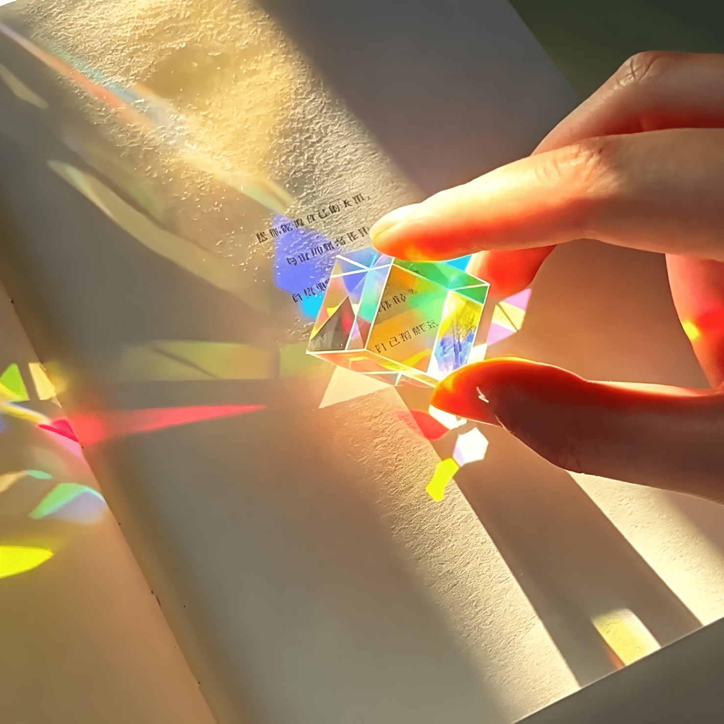 TEMU 1pc Colored Crystal Prism, Optical Glass , Rgb Combination , Educational Gift, Mixed Colors, Glass Material, Prism, Suitable For Garden Wedding