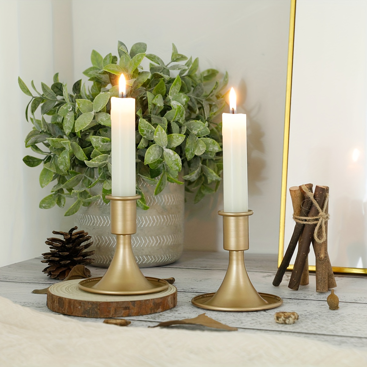 3pcs Elegant Matte Taper Candle Holders Weddings Parties - Temu