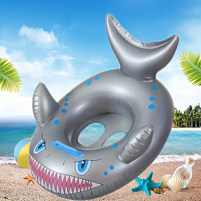 

Kid's Inflatable Shark Float - Cartoon Seat, Durable Pvc, Suitable For 3-6 Year Olds - Perfect For Summer Pool Fun!