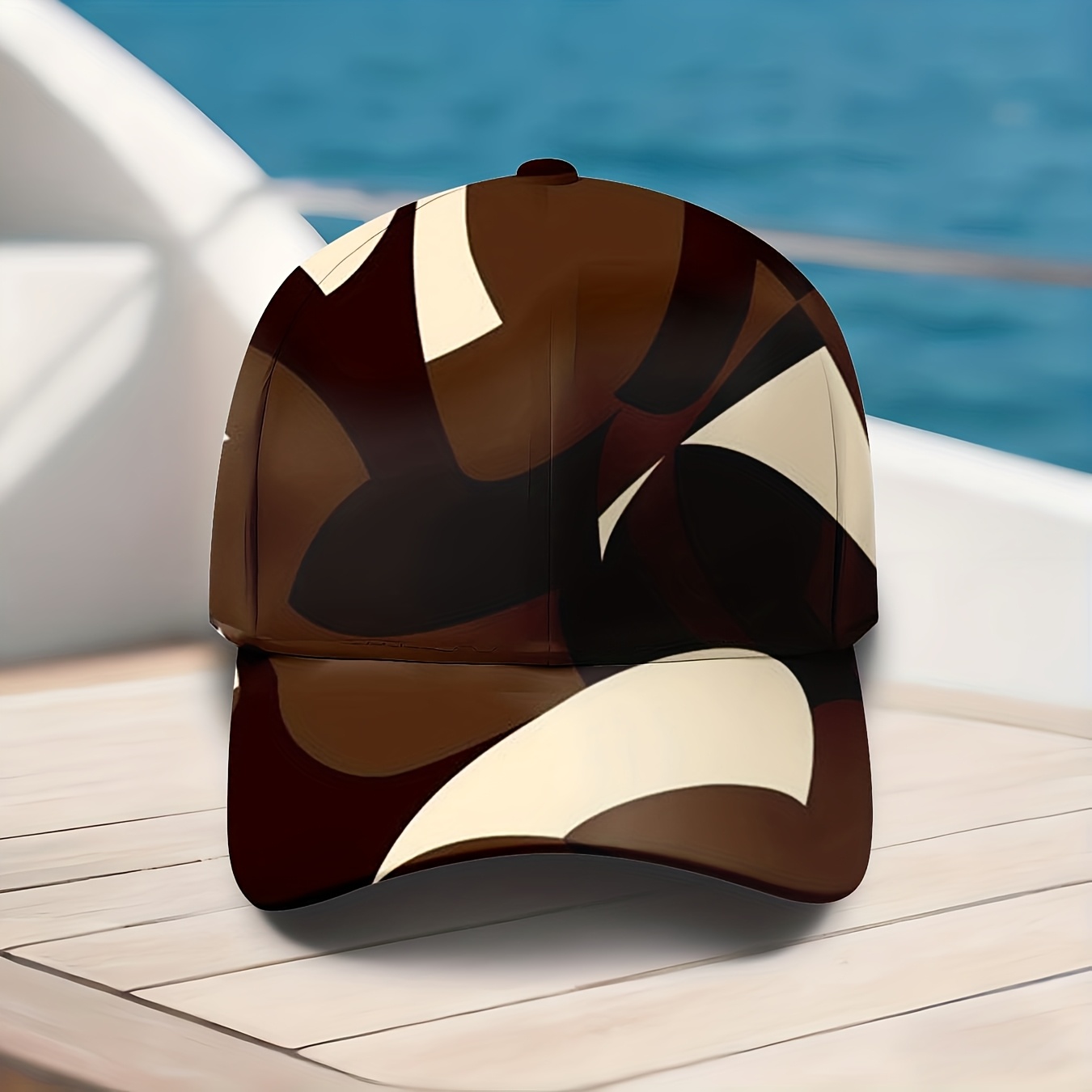 TEMU Desert Camouflage Printed Baseball , Outdoor Adventure Pattern Hat, Military-style , Unisex, Adjustable, Suitable For Hiking, Hiking, Camping