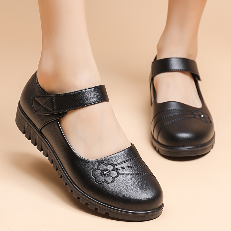 zapatos cómodos para mujer 2025 -   ortopédicos antideslizantes con cierre, punta redonda y amortiguación   - calzado   en cuero premium para ancianas, madres y abuelas detalles 3