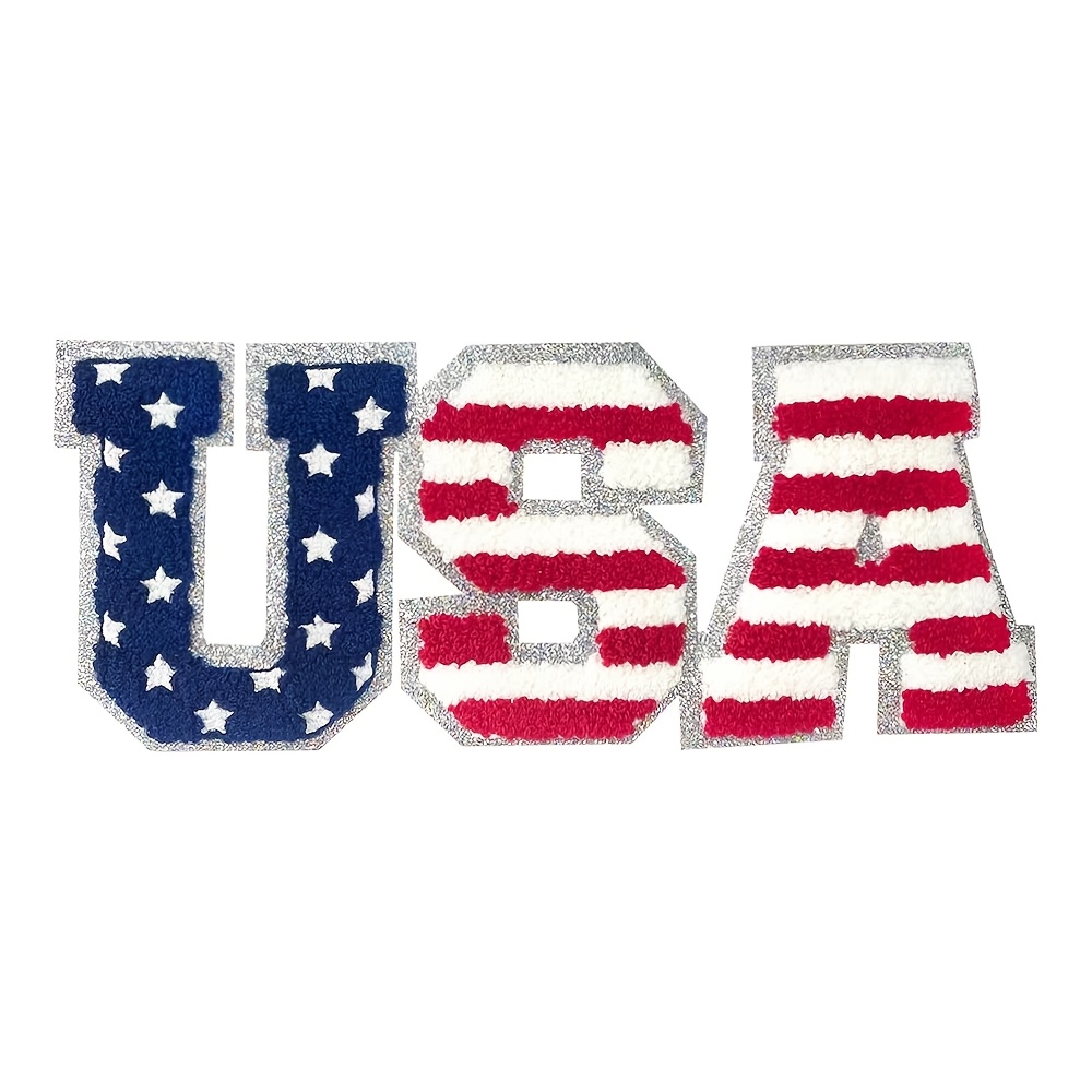 

Extra-large Usa Letter Embroidered Patch Iron On Patch， , Shoes, Hats & Bags | In Blue//white/red/black