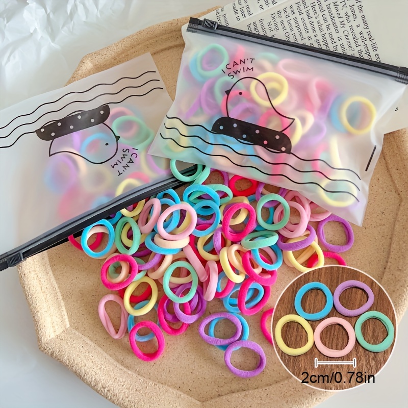 Basics Nylon Hair Ties, Mixed Color Small Fresh Hair Rope, High Elasticity Hair Bands for Girls