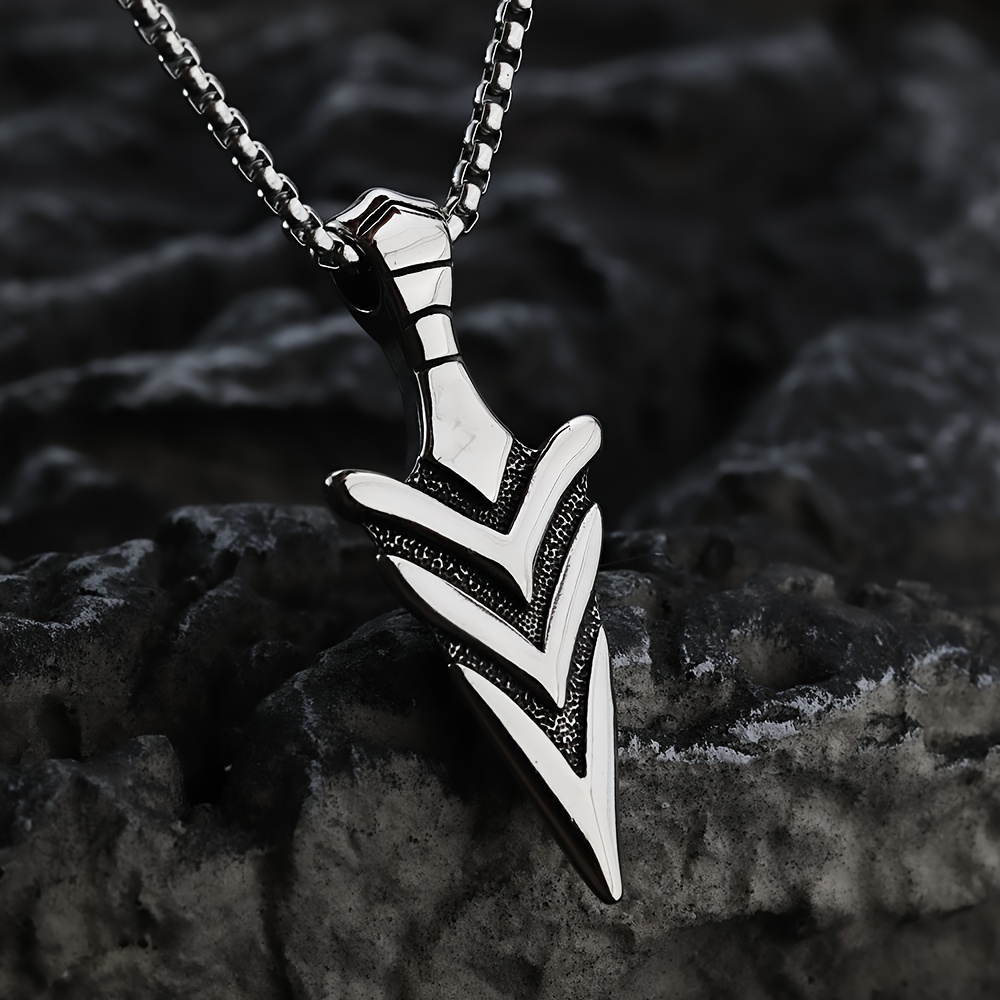 

1pc Stainless Steel Pendant, Double-sided Polished Arrow Pendant Necklace, 60cm/23.62in