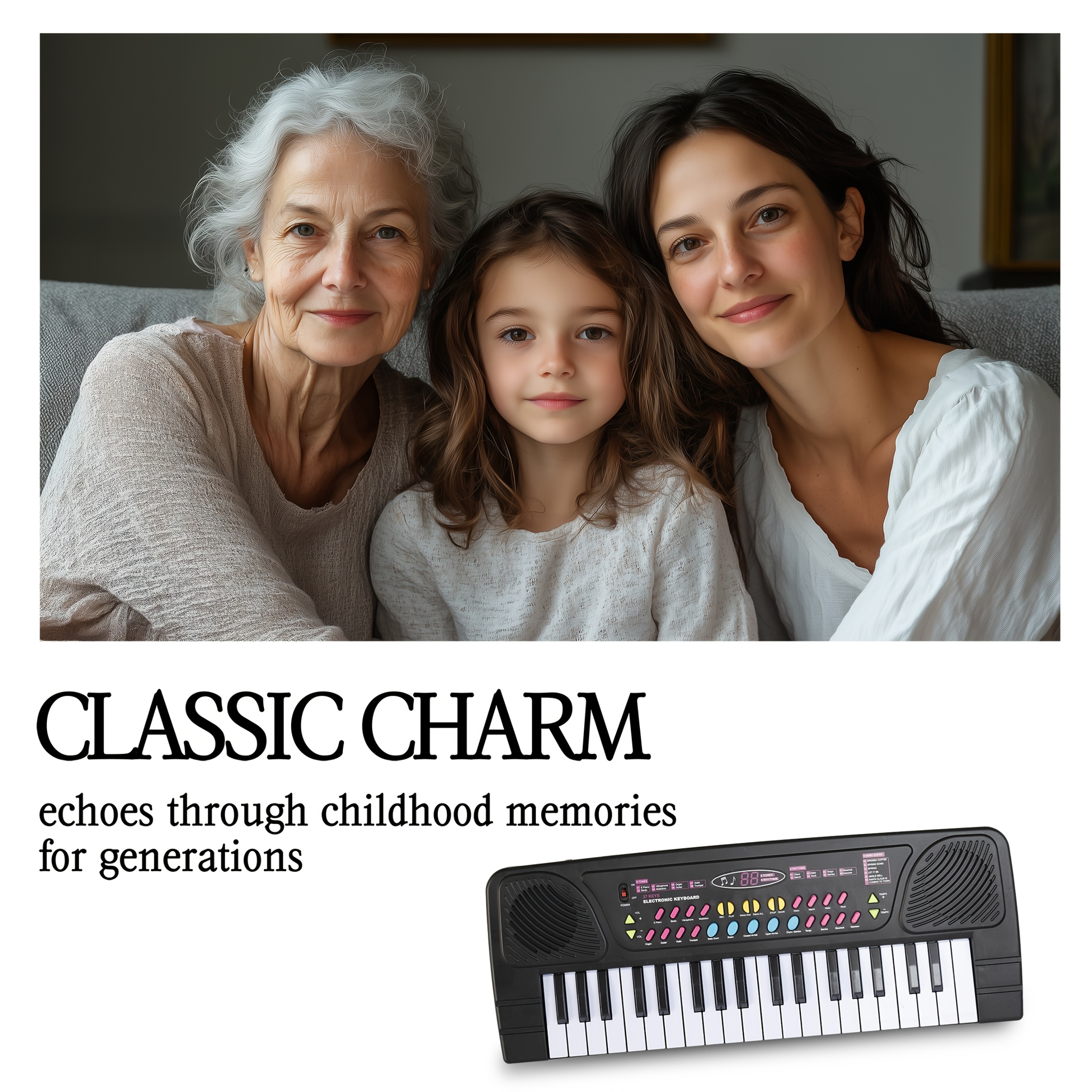 37-Key mini Portable Electronic Keyboard/Piano for Kids/Youngsters Boys & Girls with Microphone USB Christmas/Birthday Educational Gift, Kids Musical Instrument, Compact Electronic Keyboards, Recording Microphone Included, Adjustable Tuning, Holiday