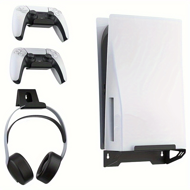 Soporte Para Montaje En Pared Soporte para colgar en la pared para PS5 Slim  Host con controlador, gancho para auriculares, soporte para pantalla