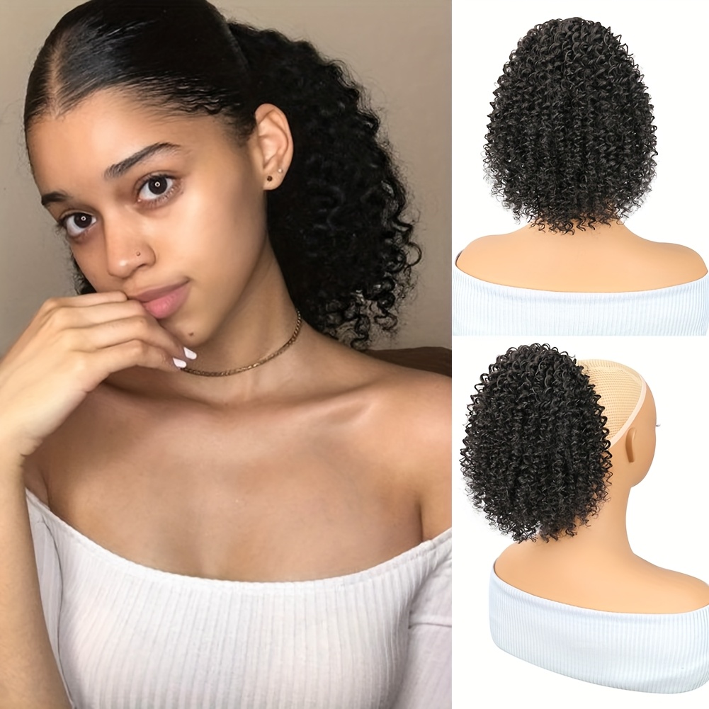 10 inch synthetic curly ponytail hair extension for women   drawstring ponytail clip in   ponytails for daily use natural look easy to style   extension elegant hairpiece   ponytail ponytail wig details 0