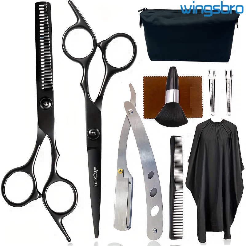 6 0 inch hair cutting scissors set thinning shears hairdressing scissors kit with   accessories tools Product details 10