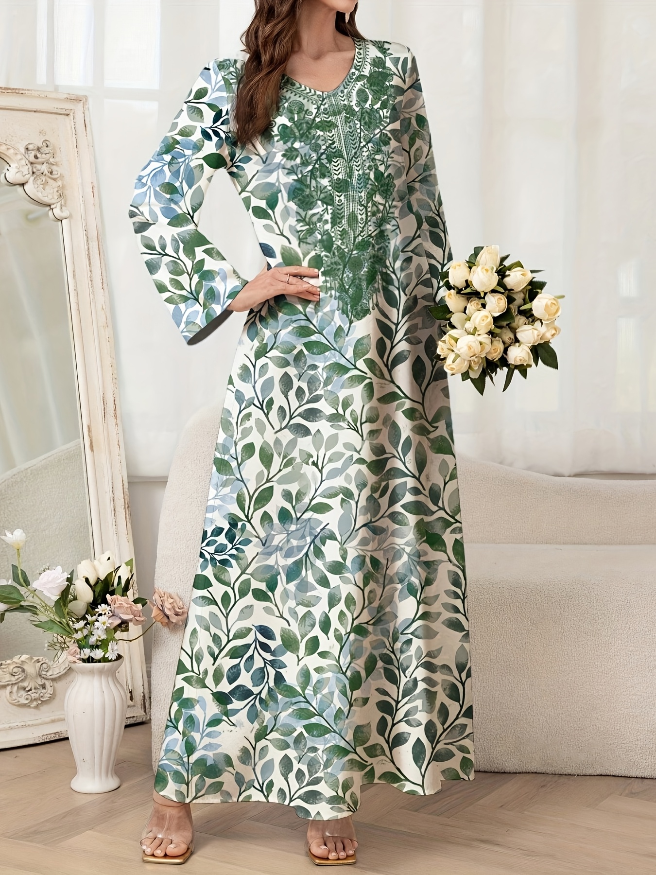 tory burch crystal embroidered slip dress Kaila White Floral Embroidered Maxi Dress, S / White main image 1