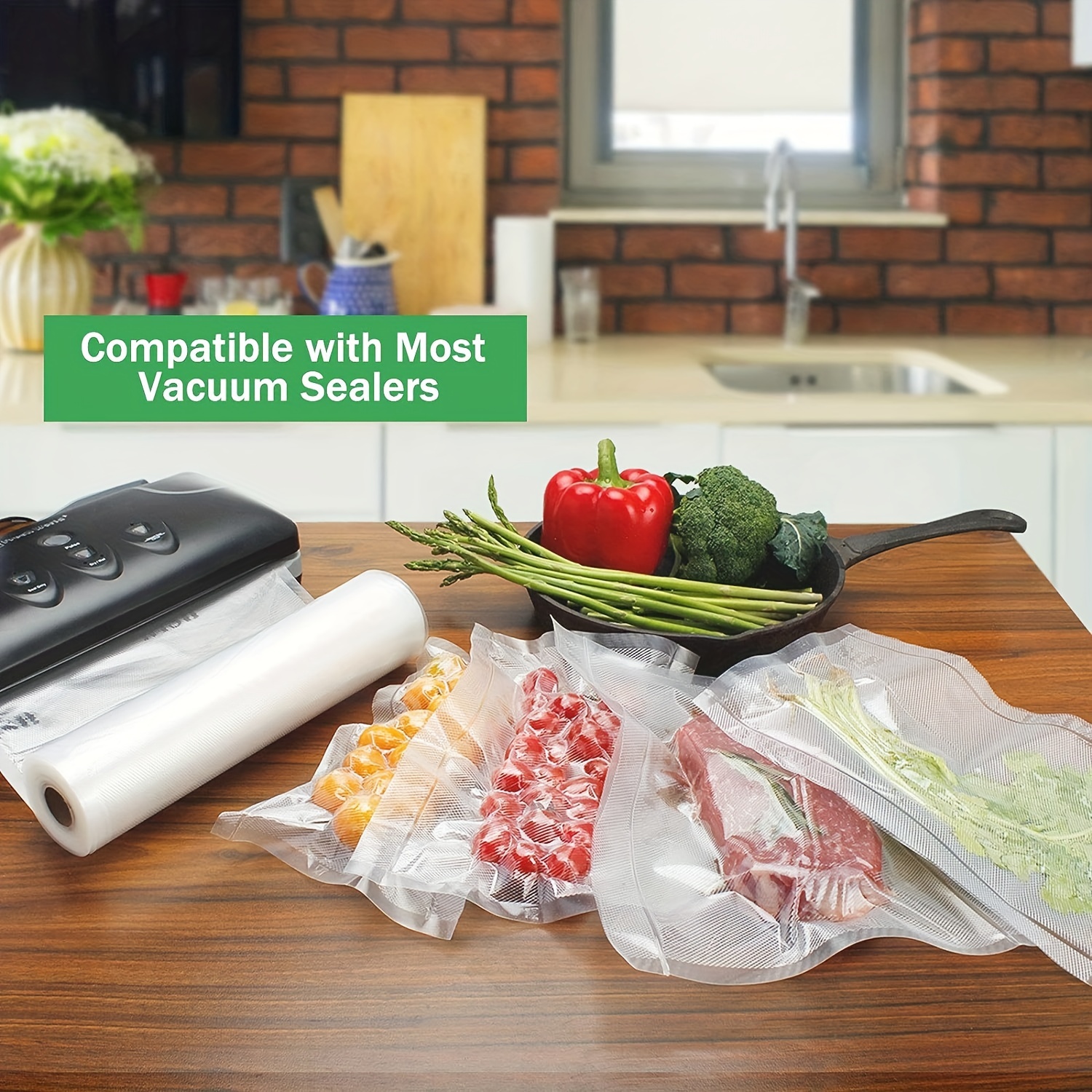 

3rolls, Vacuum Embossed Bags That Meet Food Requirements