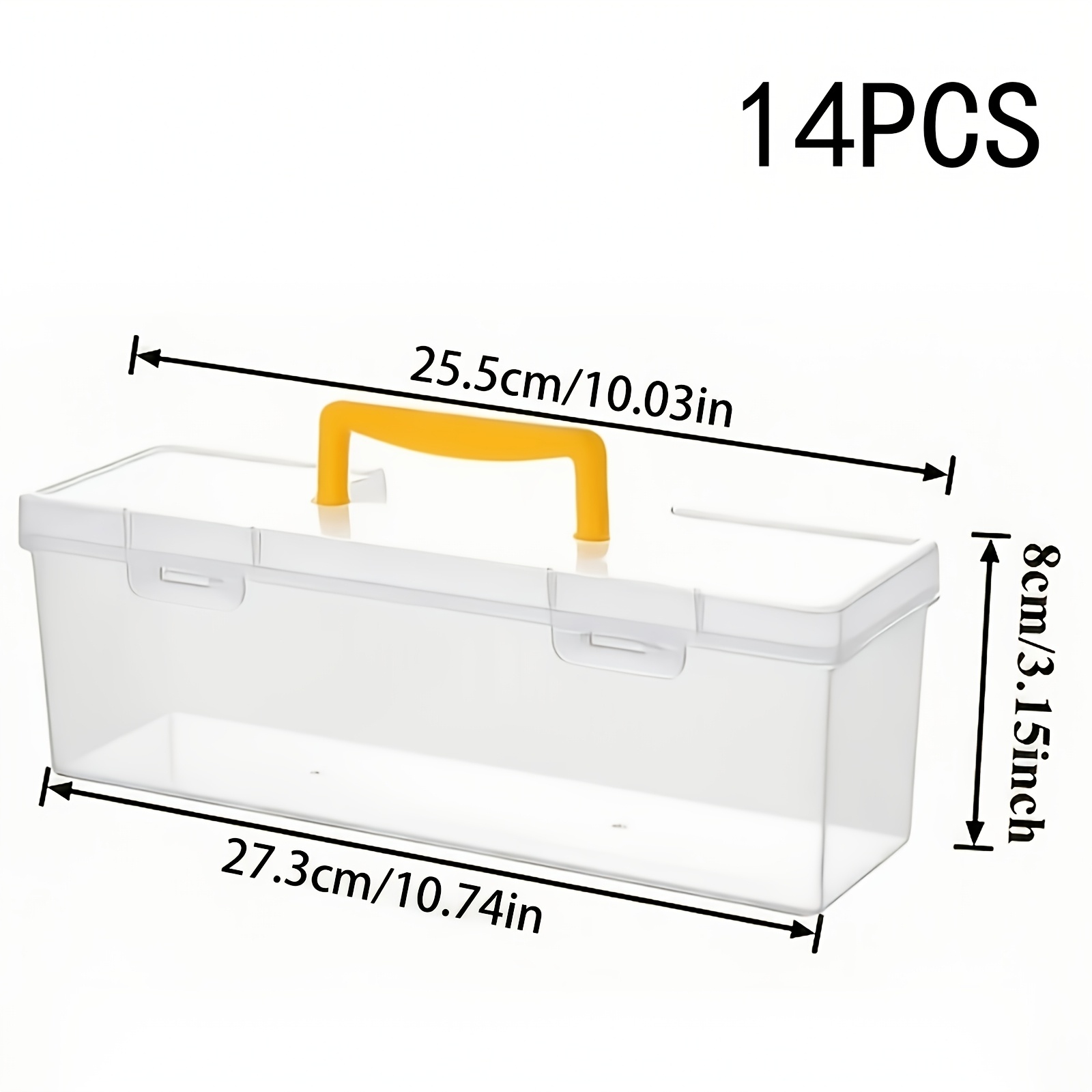 TEMU 14pcs (12 Small +2 Large Box) Tool Parts Storage Boxes, Clear Heavy-duty Organizer With Stackable Containers For Screws, Wrenches, Nails, Drill