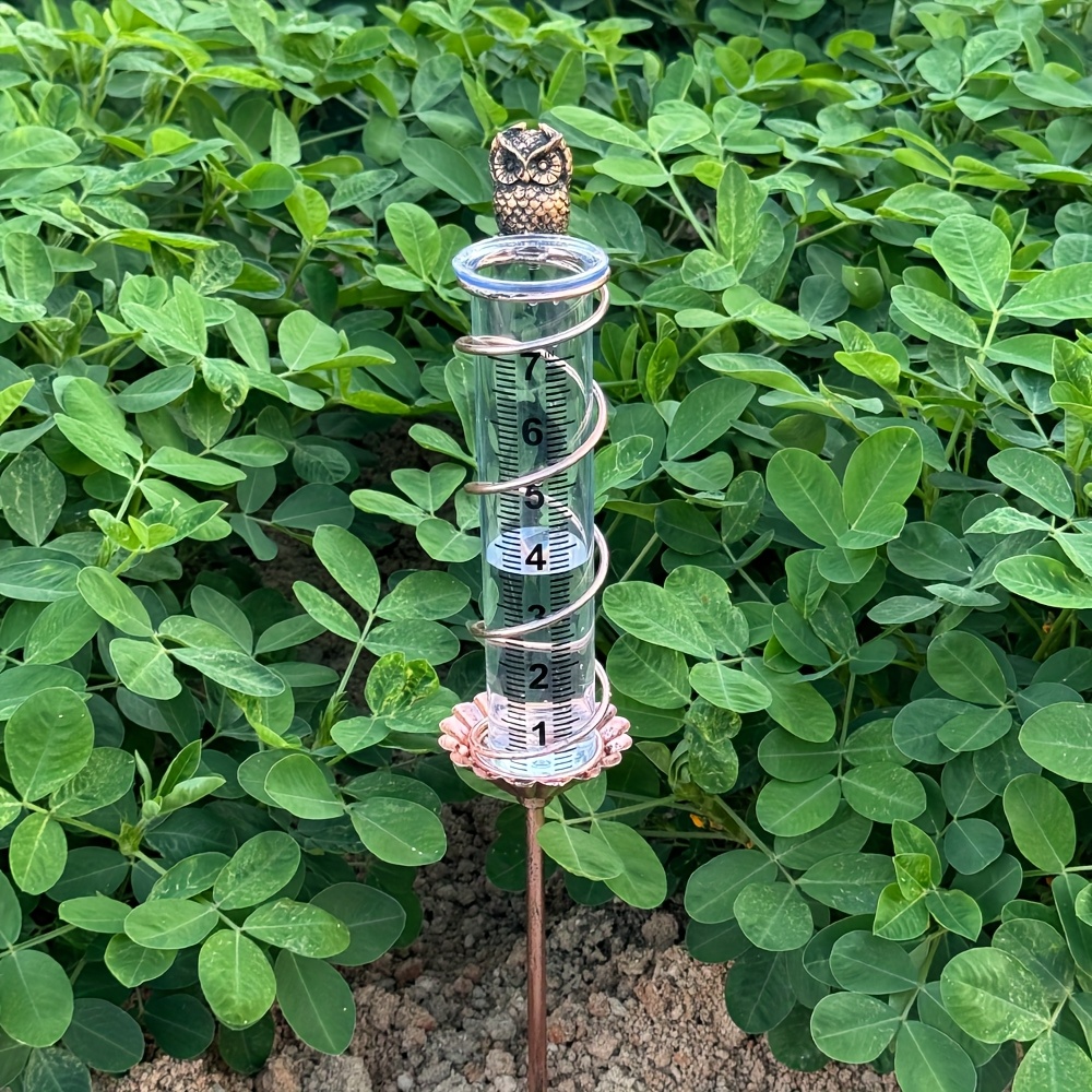 Temu – TEMU Sotaling Cute Owl 7 Inch Rain Gauge – Large Capacity Metal Frame Rain Gauge – Garden Rain Gauge – Outdoor Rain Gauge (with Cleaning Brush)