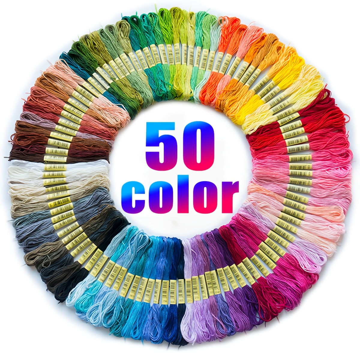 TEMU 36/50/100pcs High Quality Thread Sewing Line Craft Stitch Thread Kit, Diy Craft Floss Friendship Bracelet Rope Stitch Thread Handmade Artistic Embroidery Cord