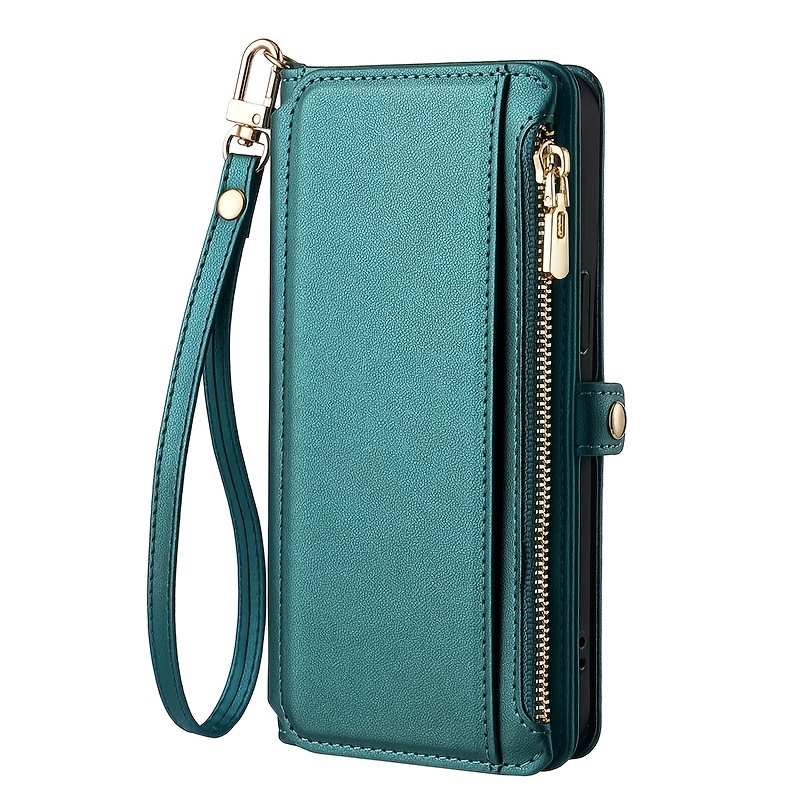 TEMU Phone Case: [rfid Wallet Card Slots Wallet Protector Synthetic Leather Magnetic Flip Cover With Wristband Shoulder Strap | Durable Practical For