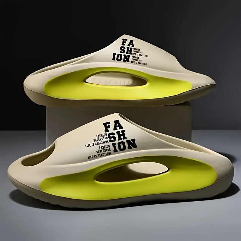 vmi Men's Open-Toe EVA Slides - Comfortable, Non-Slip Casual Sandals with Arch Support, Red & White, All-Season Outdoor Footwear