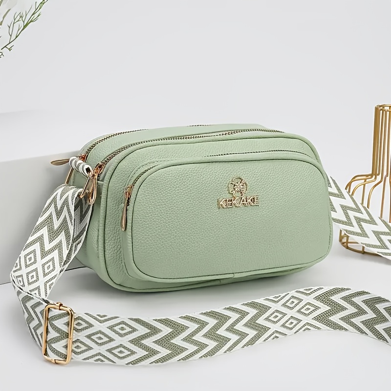 New Stylish Bag, High-end Feel, Multi-compartment, Genuine Lychee Pattern, Soft, Crossbody Bag, Small Outing Bag