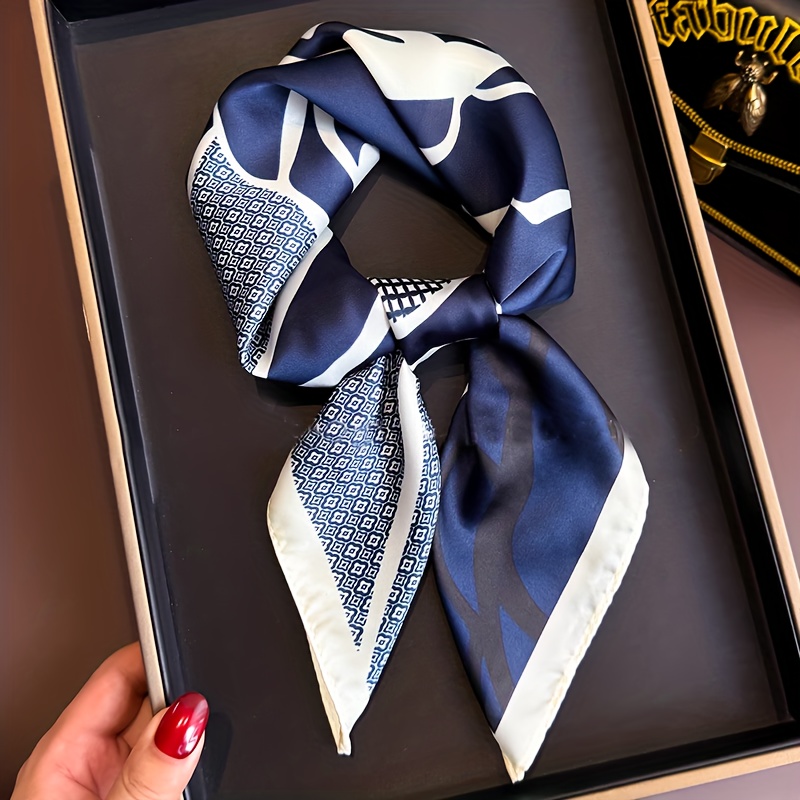 Image of An Elegant Square Scarf For Women, Featuring A , In 3 Color Options. Breathable And Provides, Resistant To Deformation, Suitable For Business Meetings, Casual