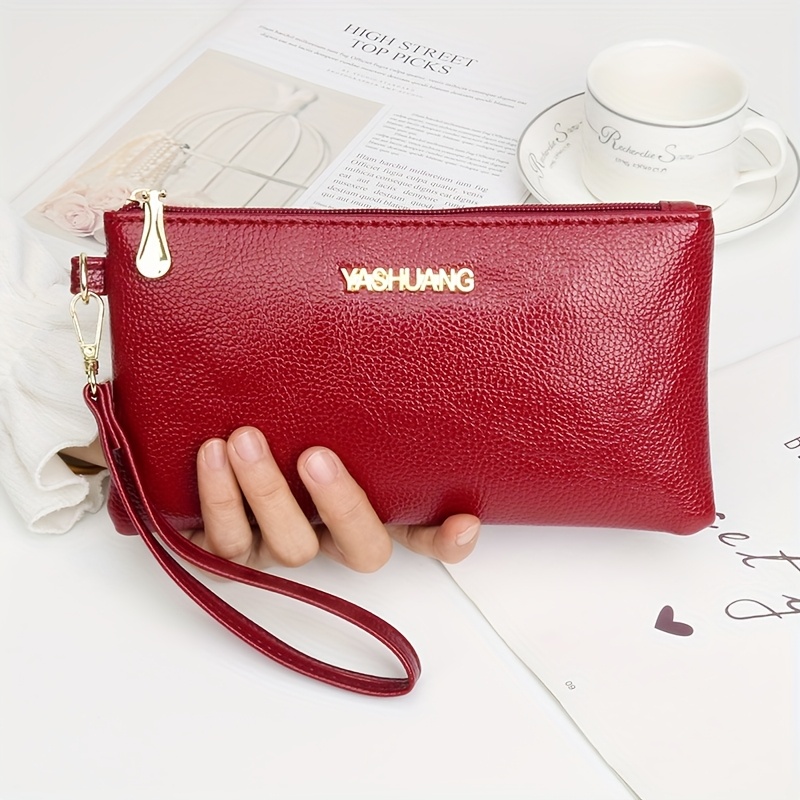 stylish large dome wallet zippered coin purse women's casual