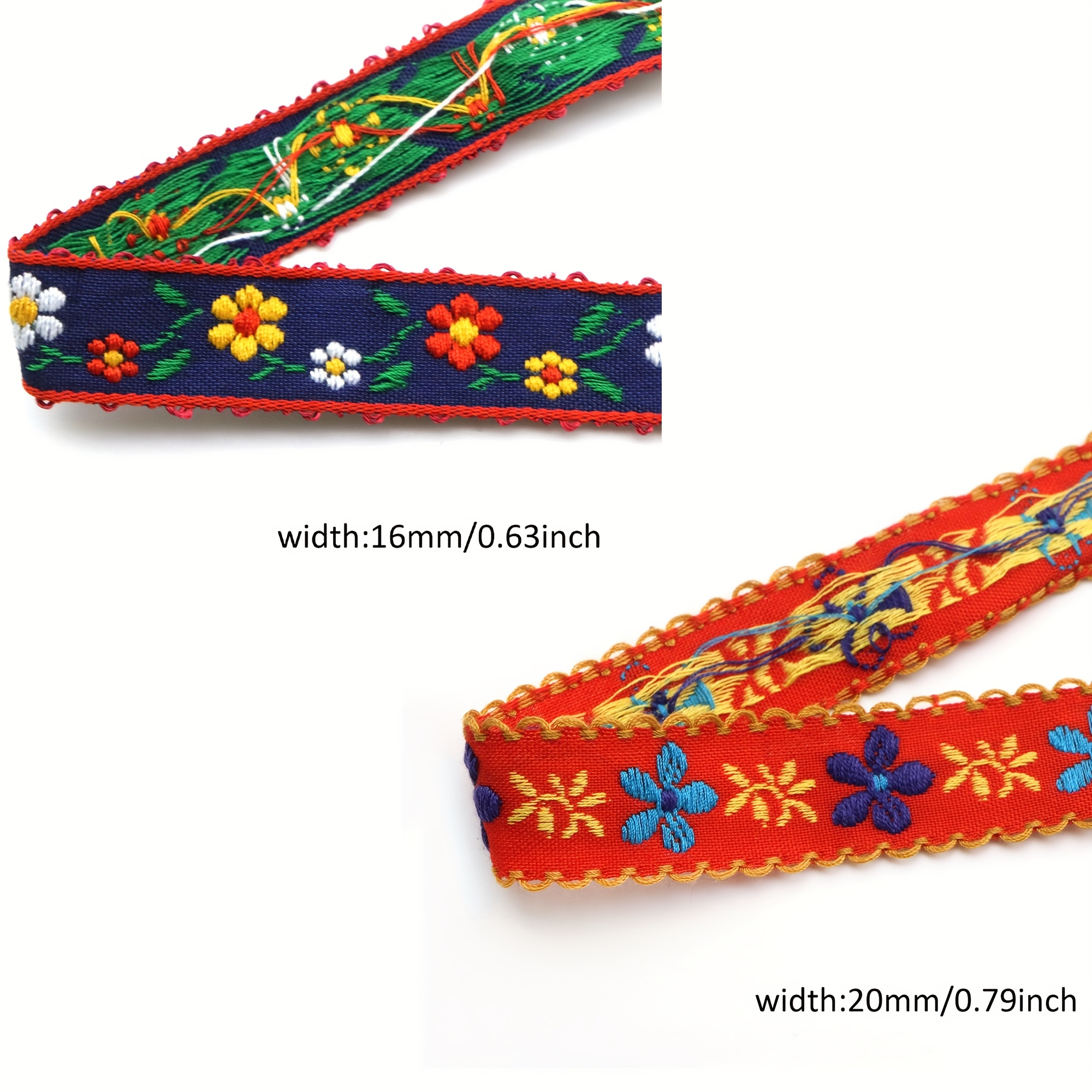 1 yard di nastro jacquard  , larghezza 16/20mm, nastro intrecciato in poliestere ricamato a fiori per fai da te, cucito, borse,  , confezionamento regali, scrapbooking