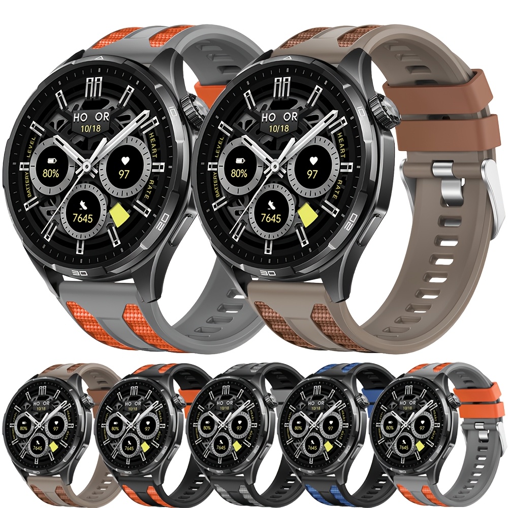 Correa de reloj de 22 mm, banda de silicona bicolor para HONOR Watch6Plus OPPO X3, correa deportiva para Huawei GT 6 GT 5 GT4, pulsera transpirable, correa de silicona para Samsung Galaxy Watch 6 5 Pro 4 Classic de 22 mm para hombre y mujer