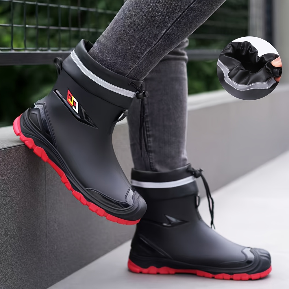 fashionable commuting rain boots with adjustable drawstring and non slip features Product details 4