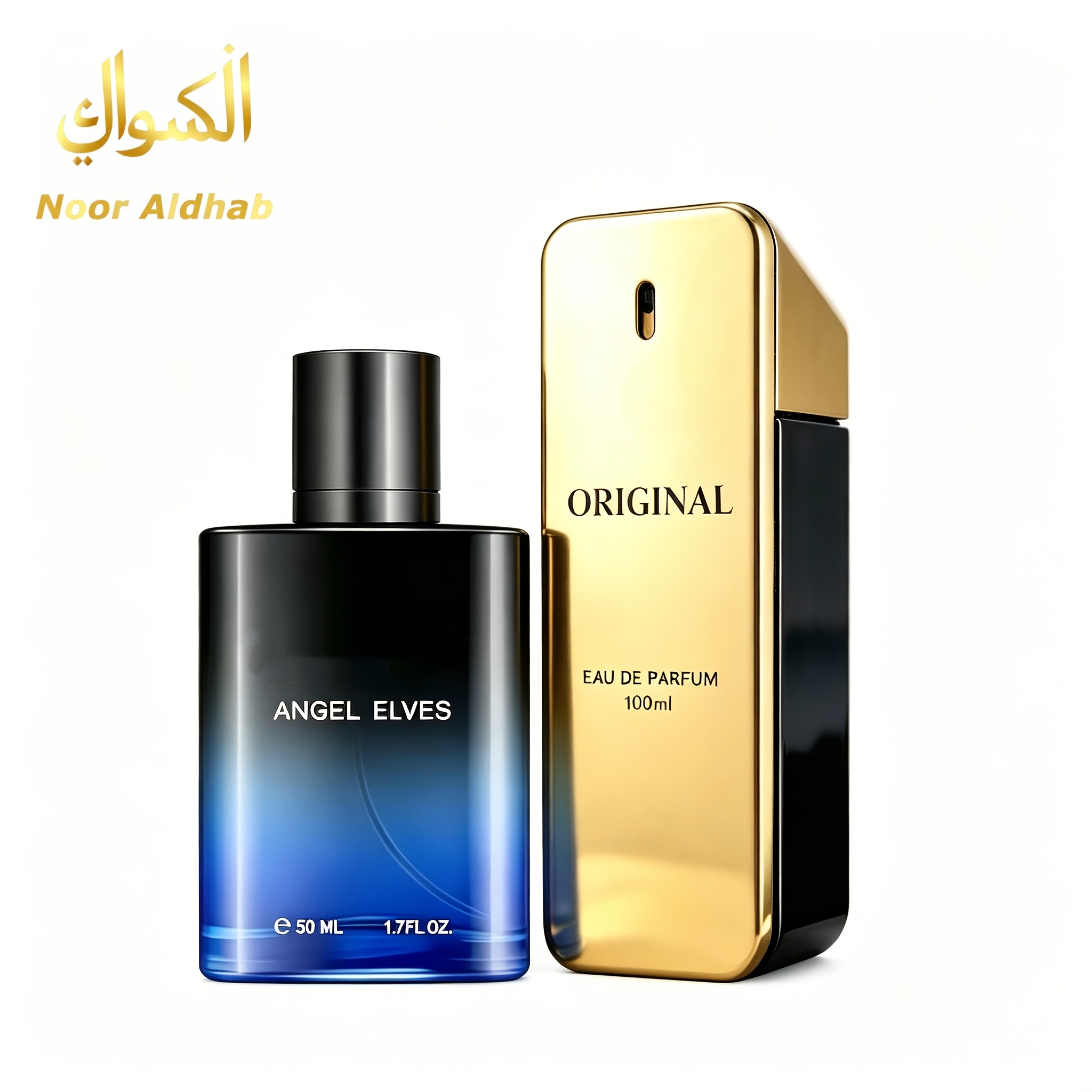 Image of 2pcs Men's Dual- & Body Mist Set. Ocean Fragrance, Dark Blue Gradient Bottles, Long-lasting . Great For Daily , Dates, Personal Use And Holiday Presents.