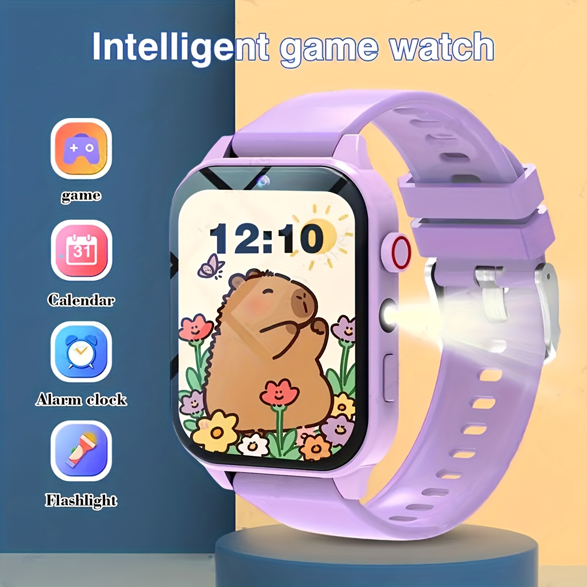   watch with camera photo album vcr 18 built in games calculator calendar led light black silicone strap rechargeable lithium battery   gift     durable watch band additions
