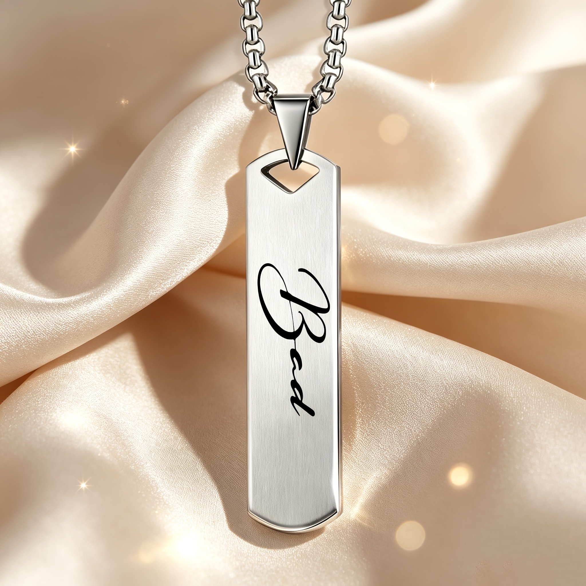 Cursive Design Pendant Necklace, Bold Gift for Women