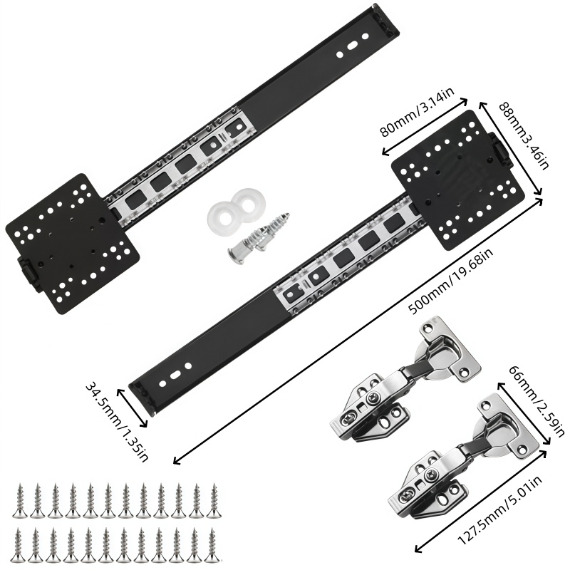 E-shop 4-teiliges Schiebetürschienen-Hardware-Set, Schiebetürschiene, Schrank-Schiebetürschiene, Drehtür-Führungsschiene, Einbau-Schiebeschiene,