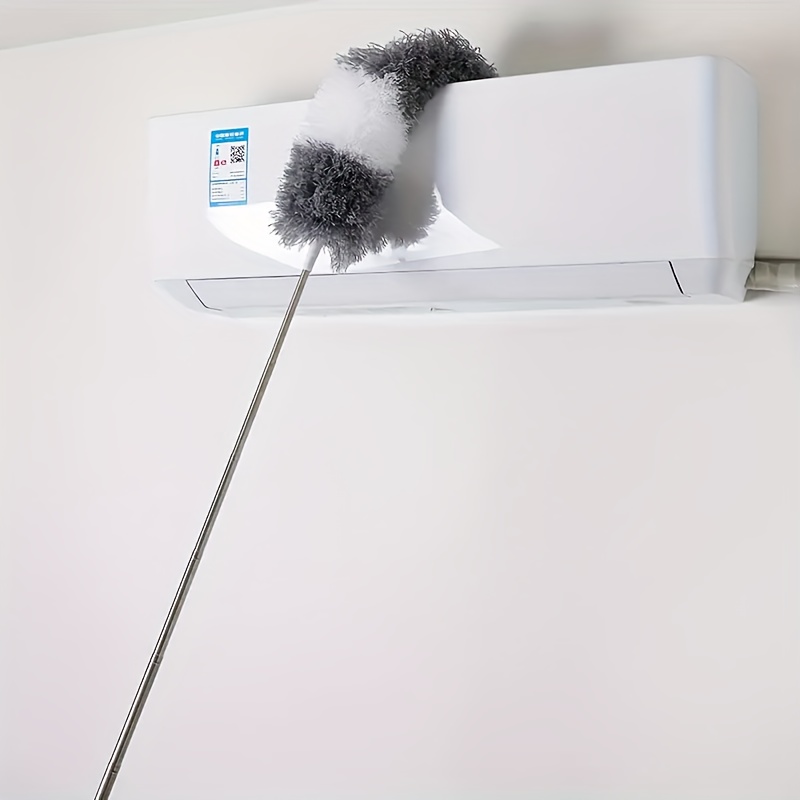 TEMU 1pc Ultra-long Retractable Duster With Head - Reusable & Washable For High Ceilings, Furniture & Car Cleaning That Not Easy To Access Rv Roof