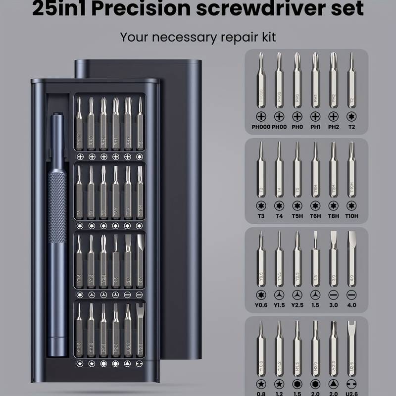 24-in-1 Magnetic Precision Screwdriver Set – Mini Bits For PC, Laptop, Phone Repair