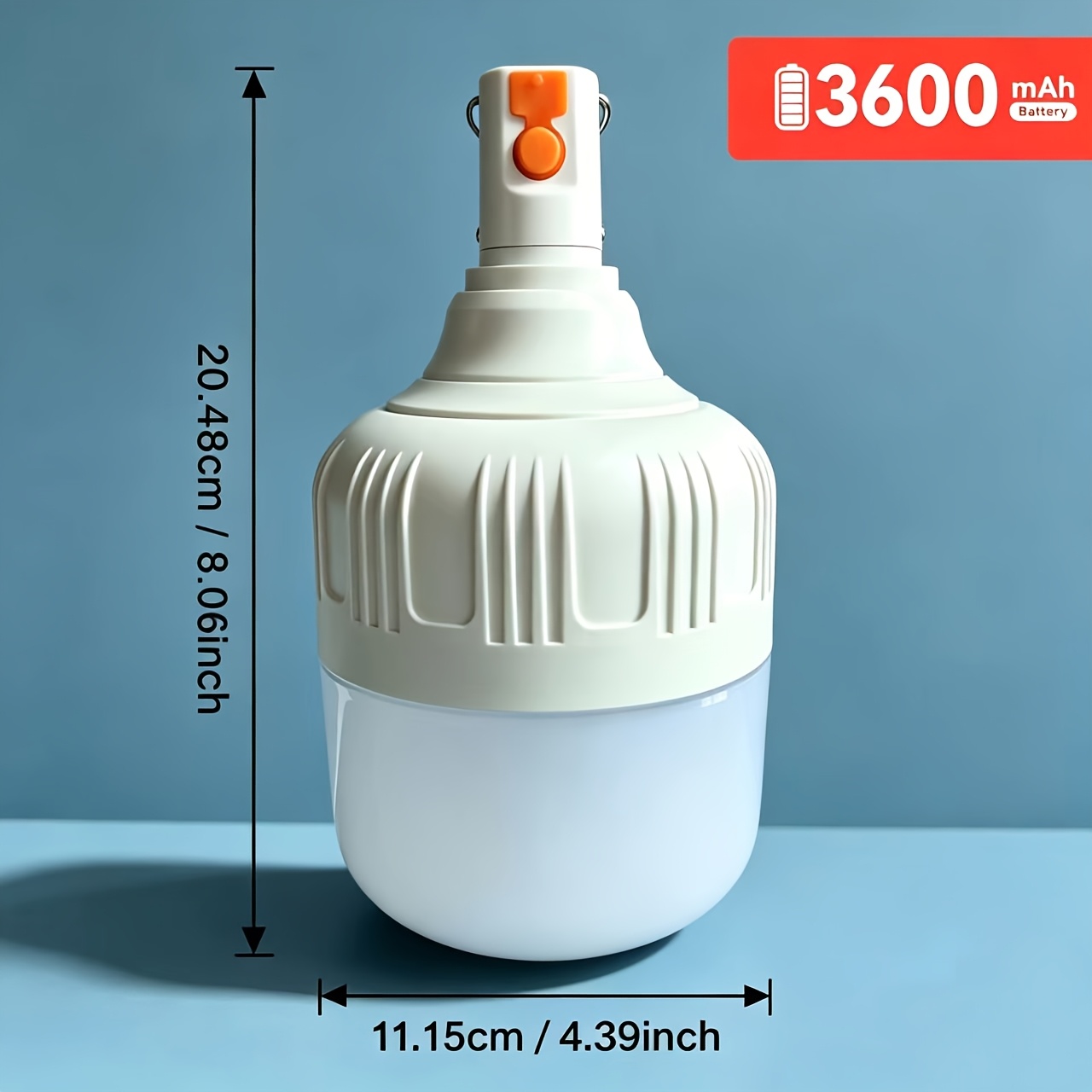 TEMU 1pack Oversized Lantern Night Light - 16/42 Led Beads - 1500/3600mah Battery - Rechargeable Hanging Bulb - Portable Camping Light With 3 Light