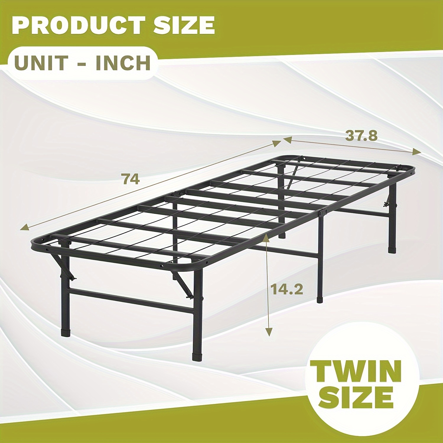 TEMU Queen Size Metal Platform Bed Frame, 14 Inch Mattress Support, Heavy Duty Steel Slats, Noise-free, Easy To Assemble, Black Color