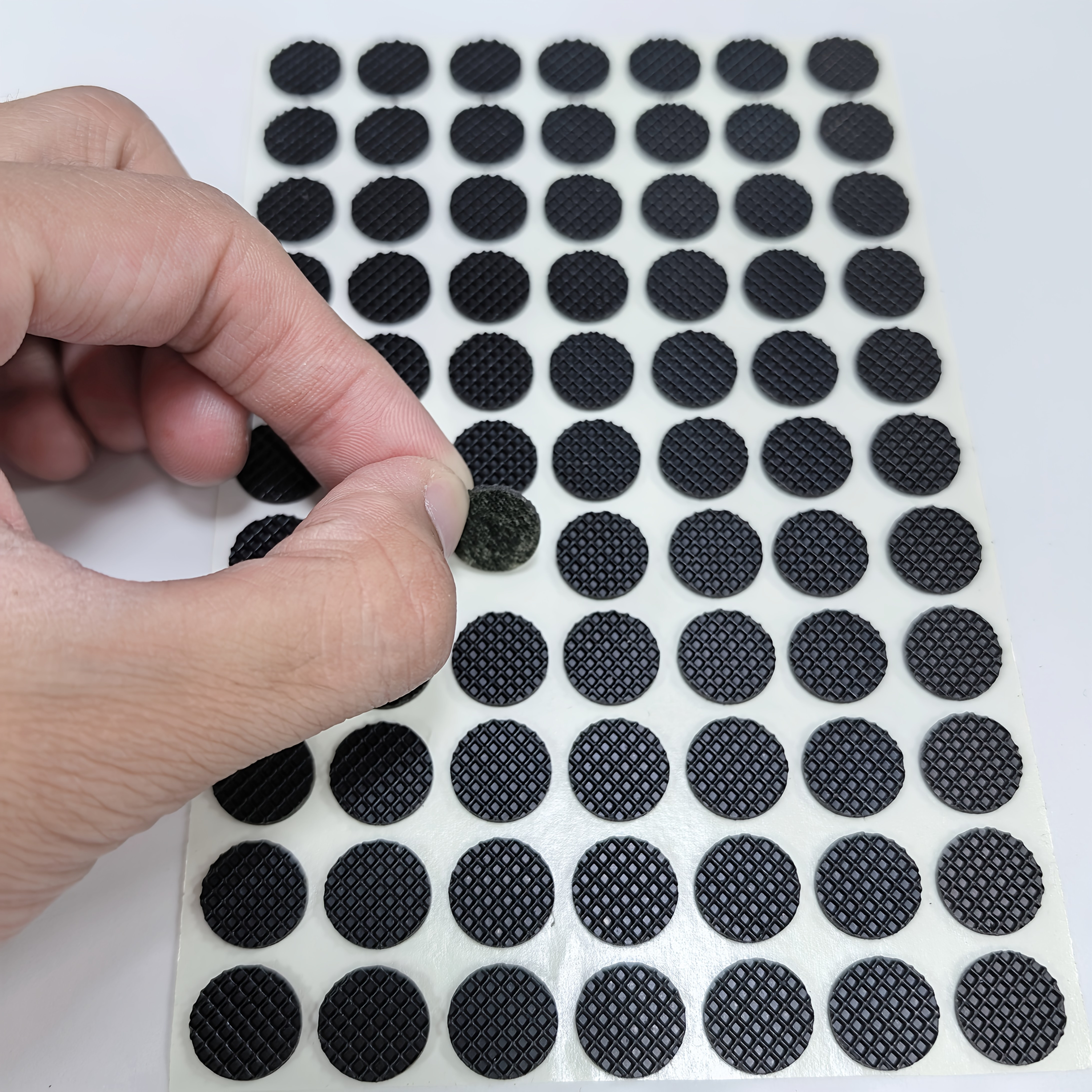 Image of 150pcs Non-slip Rubber Pads - Surface Grid, , Wear-resistant, Suitable For Plant Pot Trays And Tea Tray Bases, Furniture Protectors, Easy To Stick On Surfaces