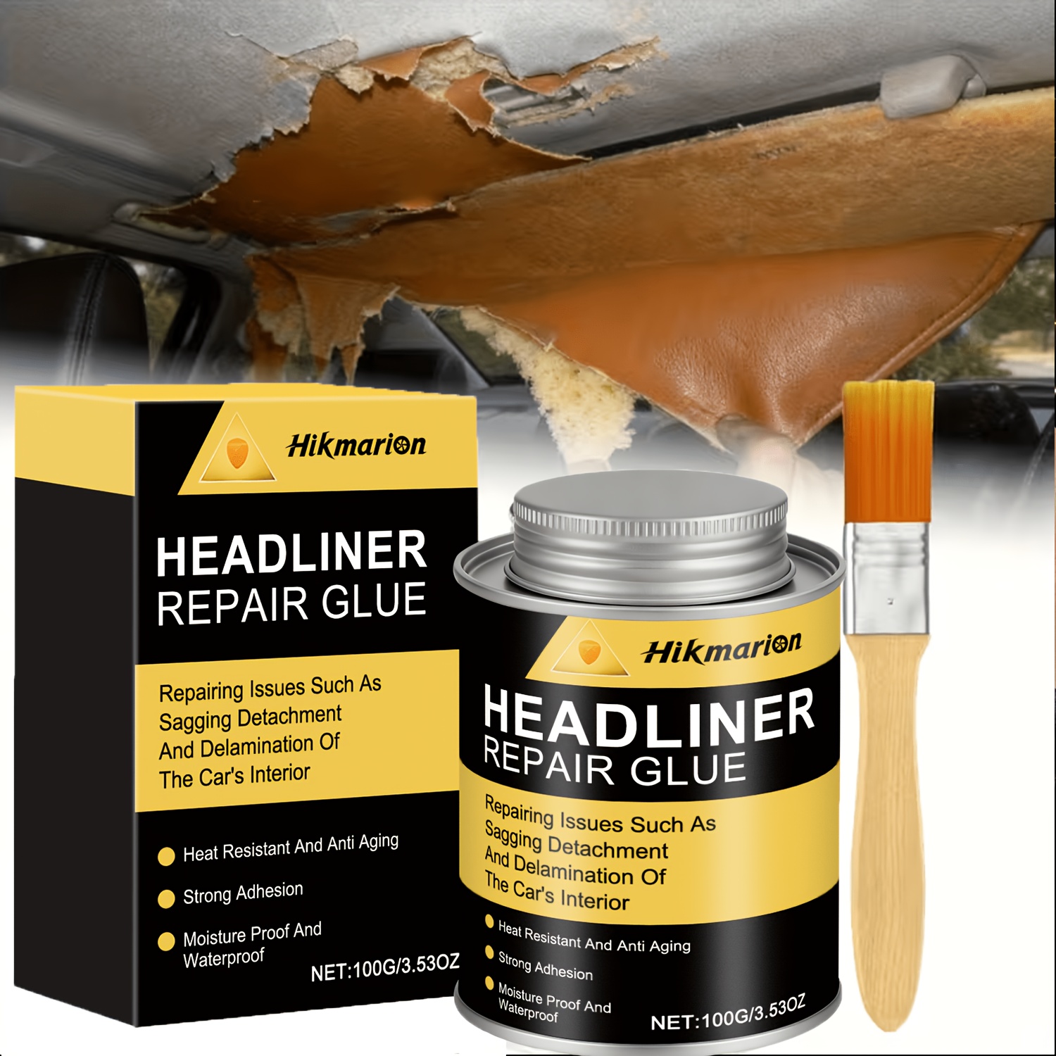 TEMU Automotivespecific Headliner Repair Adhesive For Longlasting Durability 1 Application Prevents Detachment Automotive Interior Repair Kit