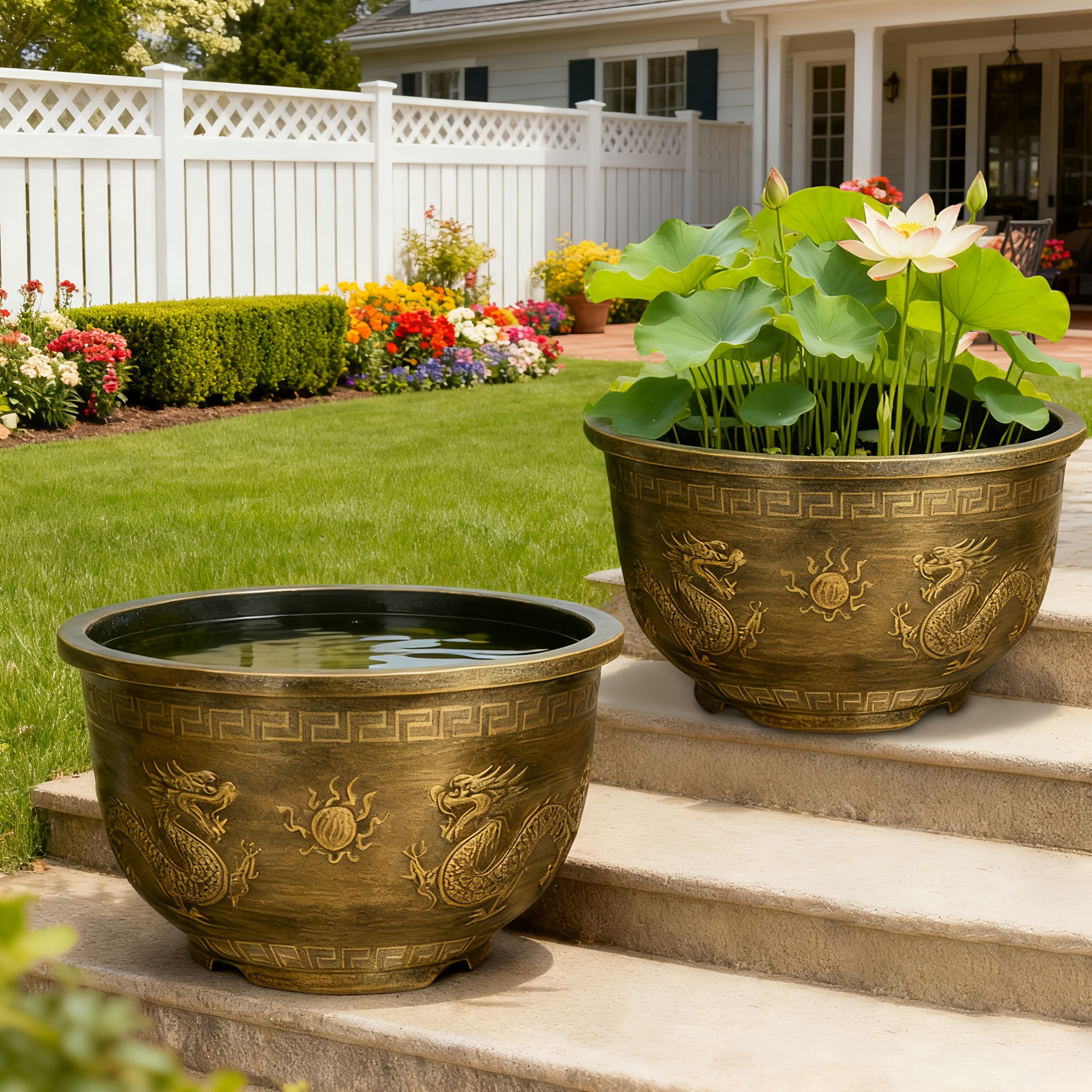 large plastic pots for outdoor plants sold on Temu United States