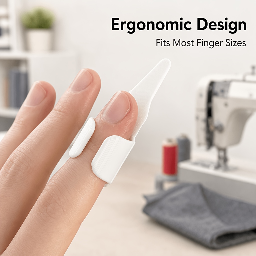 TEMU 2pcs Finger Sewing Pushers, Fabric Guide , Sewing Protective Thimbles, Ironing Pressing Tools | For Beginner Sewers, Professional Tailors,