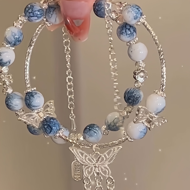 Delicate Silvery Chain Circle Bracelet for Women