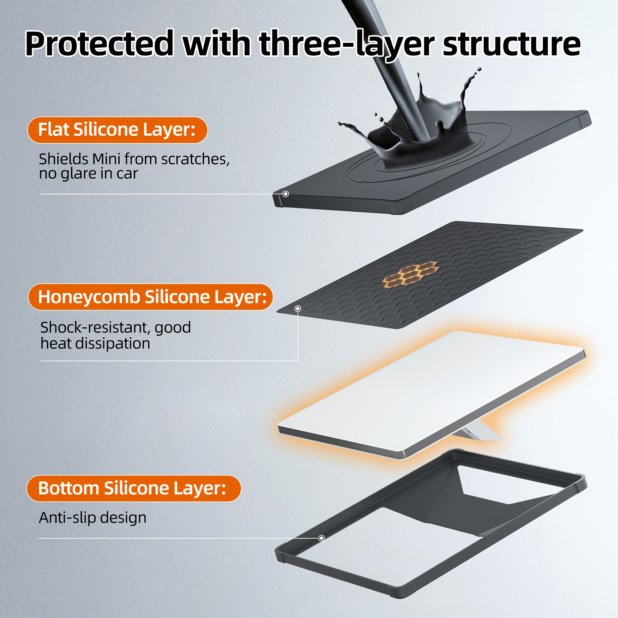Housse de protection Starlink Mini - Étui en silicone liquide - Marque EUNIK - Noir - Protège contre les rayures et la grêle - Pour utilisation en camping et extérieur – Image 5