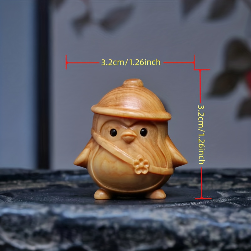 Image of 1pc Wooden Penguin Ornament, Cute Animal Decoration, Christmas Gift For Halloween Thanksgiving Christmas Decorations Collectible Figurines