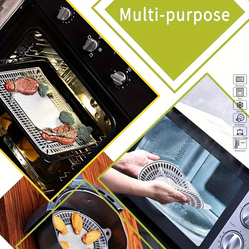 2 pack silicone induction cooktop protector mats non slip multifunctional cooking mats for stove microwave and trivet details 1