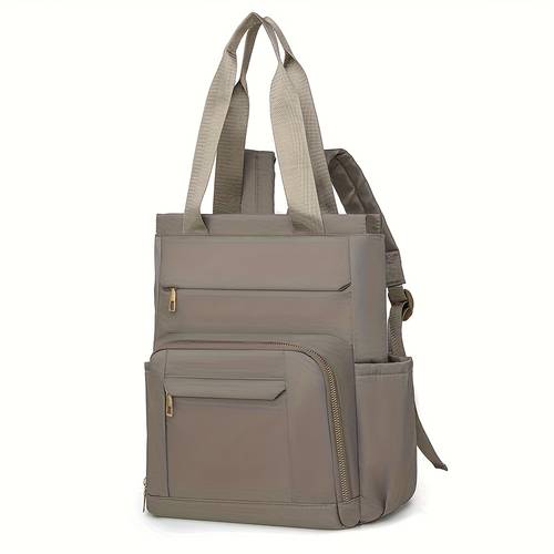 item picture convertible womens tote backpack nylon multi pocket bag with top handles and adjustable shoulder straps lightweight casual for daily work travel and shopping durable metal zippers and side pockets
