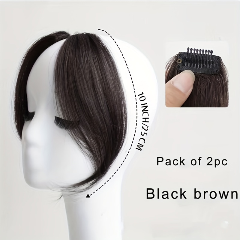 2pcs invisible clip in bangs wig seamless synthetic hair extensions for volume natural look high temperature fiber straight hairpieces for women versatile styling accessories hair wig details 1