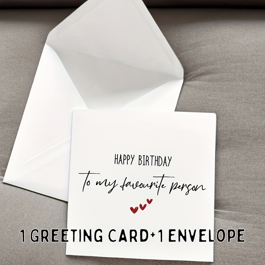 1/5 Set, Happy Birthday To Person, Birthday Card For Boyfriend, Girlfriend, Husband, Wife, Fiance, Romantic Birthday Card, Including Envelope