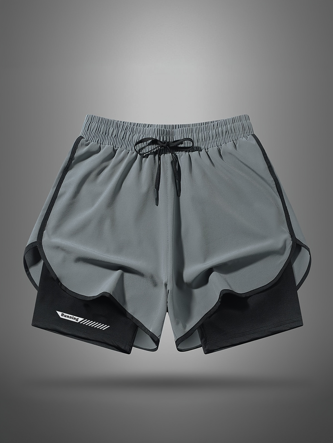 Men's Quick-Dry Athletic Shorts - Lightweight, Breathable with Liner for Running & Fitness, Stretchy Polyester Blend, Machine Washable