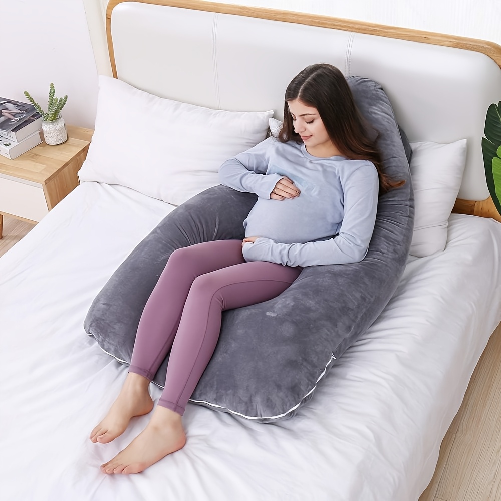 Side Sleeping Pillow with Cover, Ergonomic U-Shaped Design. Adjusts for Abdominal And Hip Support. Multi-Positioning Pillow Conforms to Your Natural Body Shape, Providing Comfortable Sleeping Positions for Back, Stomach, And Side Sleepers