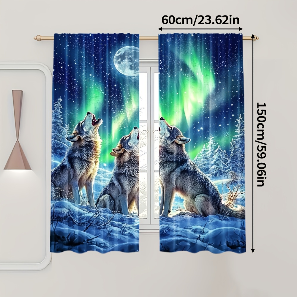TEMU 2 pièces, Ensemble de Rideaux d'Anniversaire de Neige Lavable en Machine ( tringle, mouvement, pile) Décoration d'Intérieur pour Chambre et