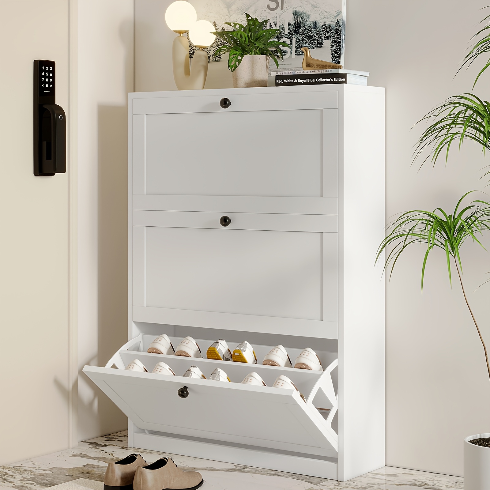 31 5 inch shoe storage unit featuring 2 3 flip drawer perfect gifts for thanksgiving and christmas