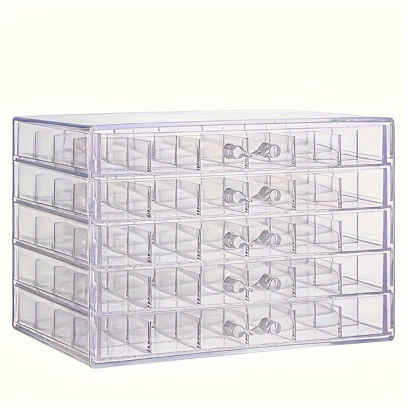 TEMU Large 5-tier Acrylic Jewelry Organizer - Transparent Drawer Storage For Rings, , Necklaces - Spacious Home Accessory